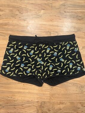 Minion Banana Print Women's Shorts with Drawstring Waist